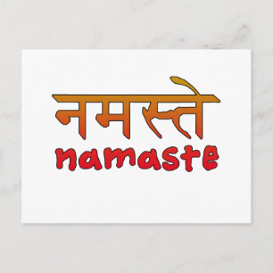 Namaste in het Engels en Hindi Script Briefkaart