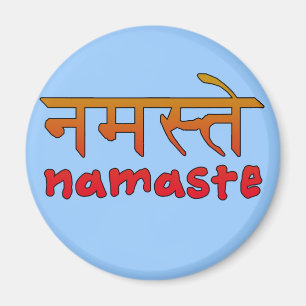 Namaste in het Engels en Hindi Script Magneet
