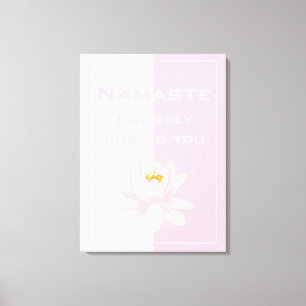 Namaste in Roze en Wit Canvas Afdruk