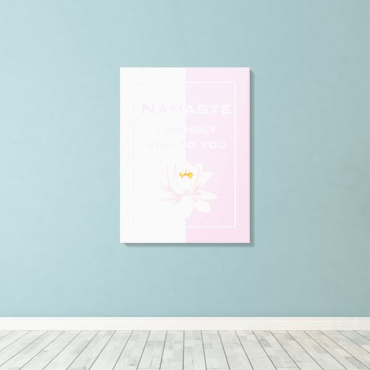 Namaste in Roze en Wit Canvas Afdruk (Insitu (Houten vloer))