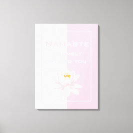 Namaste in Roze en Wit Canvas Afdruk