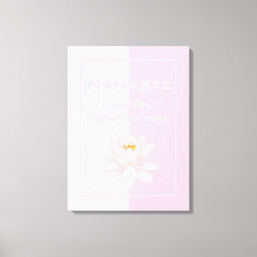 Namaste in Roze en Wit Canvas Afdruk (Voorkant)