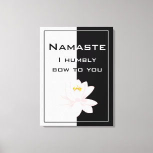 Namaste in zwart-wit canvas afdruk
