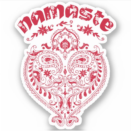 Namaste Indian Heart Sticker (Voorkant)