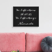 Namaste Inspirerend zwart wit typografie Canvas Afdruk (Insitu (Woonkamer))