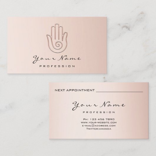 Namaste Joga Reflexology PinkLogo Appointcard Afsprakenkaartje (Voorkant / Achterkant)