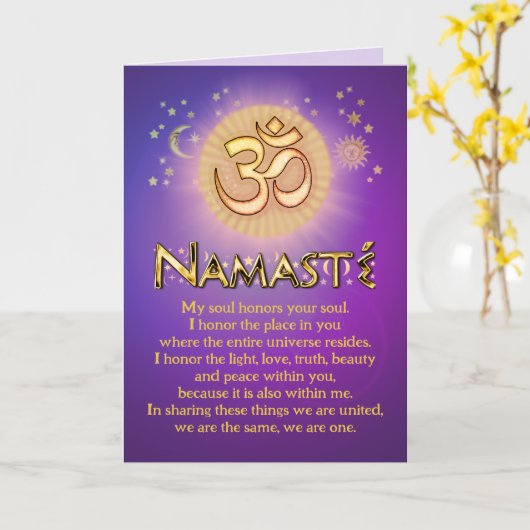 Namasté Kaart (Gele Bloem)