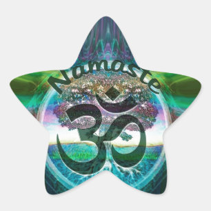 Namaste levensboom ster sticker