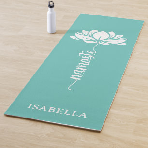 Namaste Lotus Flower Modern Blauwgroen aangepaste  Yogamat
