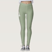 Namaste Lotus Flower Moderne Personalized Name Leggings (Voorkant)