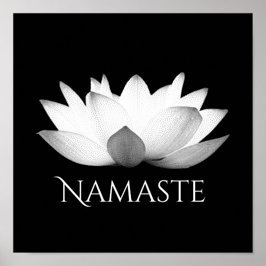 Namaste Lotus Flower Yoga Poster (Voorkant)