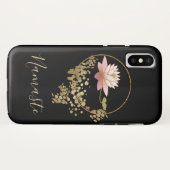 *~* Namaste Lotus Gold Glitter Black Girly Zen Case-Mate iPhone Case (Achterkant (horizontaal))