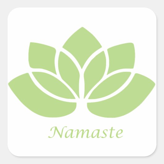 Namaste Lotus Vierkante Sticker (Voorkant)