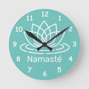 Namasté lotusbloem yoga meditatie wandklok ronde klok