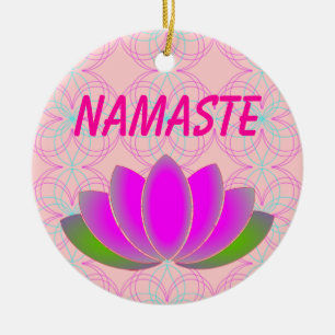 Namaste lotusversiering keramisch ornament
