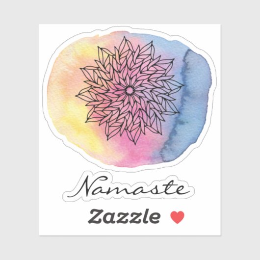 *~* Namaste Mandala Abstracte Waterverf Sticker (Vel)