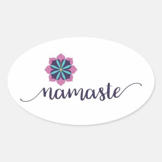 Namaste Mandala Ovale Sticker (Voorkant)