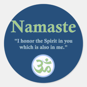 Namaste - met citaat en Om symbool Ronde Sticker
