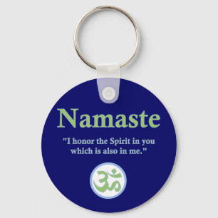 Namaste - met citaat en Om symbool Sleutelhanger