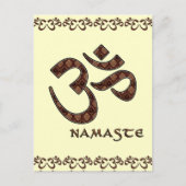 Namaste met Om Symbol Brown en Cream Briefkaart (Voorkant)