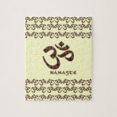 Namaste met Om Symbol Brown en Cream Legpuzzel (Verticaal)