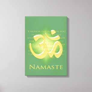 Namaste met Om-symbool Canvas Afdruk
