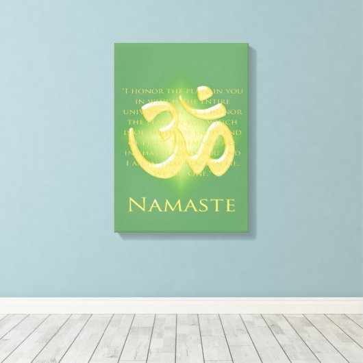 Namaste met Om-symbool Canvas Afdruk (Insitu (Houten vloer))