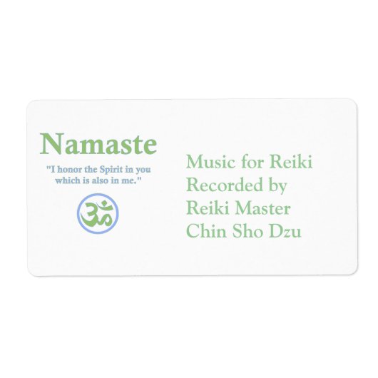 Namaste met Om-symbool Etiket (Voorkant)