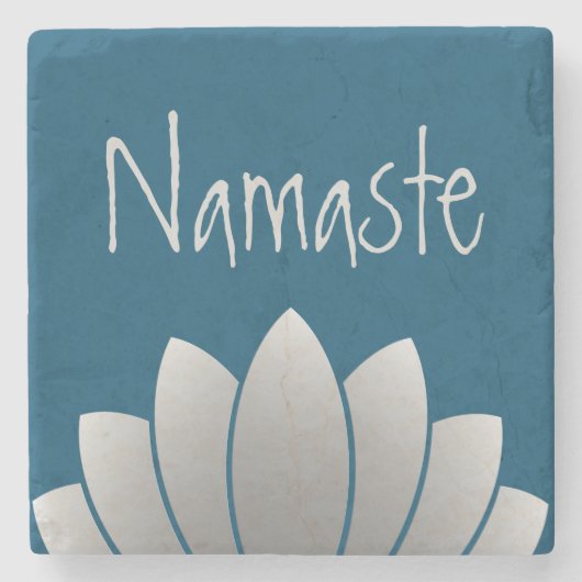 Namaste Modern Lotus Floral Stenen Onderzetter (Voorkant)