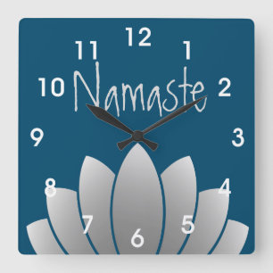 Namaste Modern Lotus Floral Vierkante Klok