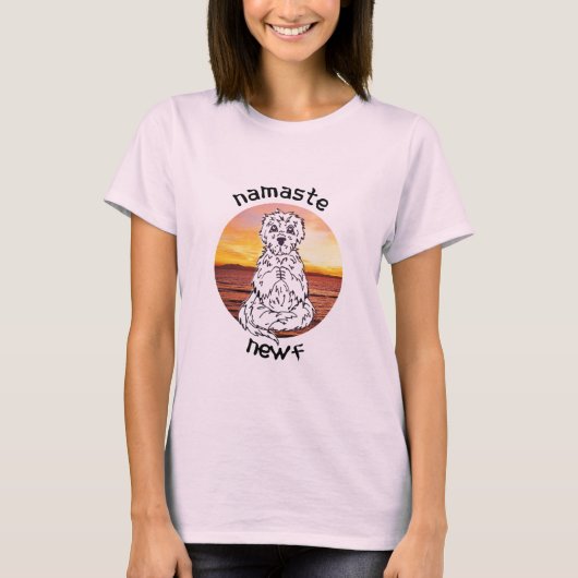 Namaste' Newf Tee Shirt (Voorkant)