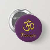 Namaste Om Crown chakra/DIY Achtergrondkleur Ronde Button 5,7 Cm (Voorkant /achterkant)