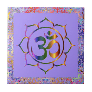 Namaste Om Lotus Rainbow Tegeltje