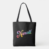 Namaste op een zwarte draagtas (Achterkant)