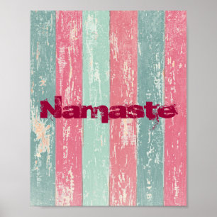 Namaste op Grunge Stripes Poster