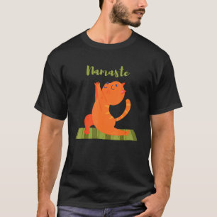 Namaste Oranje Tabby Kitty Cat voor Yoga Instructo T-shirt