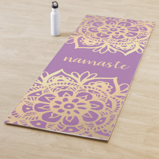 Namaste Paarse en Gold Mandala Flowers Yogamat