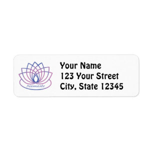 Namaste Paarse en Roze Lotus Flower Etiket