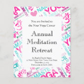 Namaste, Peace and Harmony Pink YOGA-patroon Flyer (Achterkant)