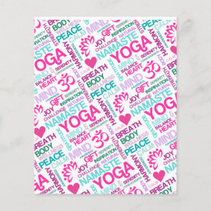 Namaste, Peace and Harmony Pink YOGA-patroon Flyer