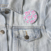 Namaste, Peace and Harmony Pink YOGA-patroon Ronde Button 5,7 Cm (In situ)