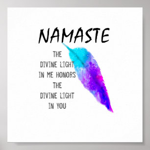 Namaste quote op paarse turkooisveer poster