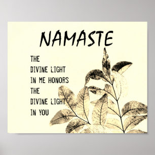 Namaste quote poster natuur