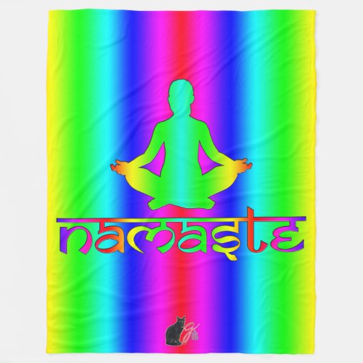 Namaste Rainbow-intenties Fleece Deken (Voorkant)