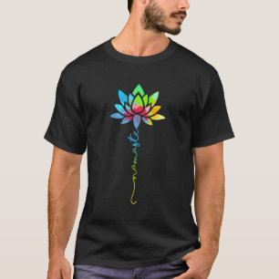 Namaste Regenboog Dala Lotus Bloem Meditatie Yoga T-shirt