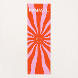 Namaste Retro Sun Abstract Oranje Roze  Yogamat