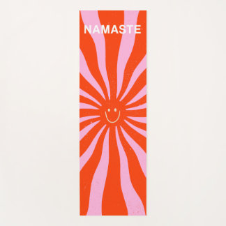 Namaste Retro Sun Abstract Oranje Roze  Yogamat