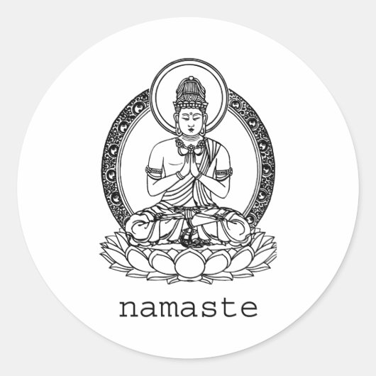 Namaste Ronde Sticker (Voorkant)