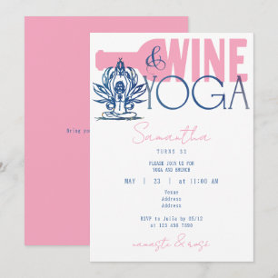 Namaste & Rose Minimal Wine & Yoga Brunch Verjaard Kaart