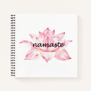 Namaste, roze Lotus Flower Notitieboek